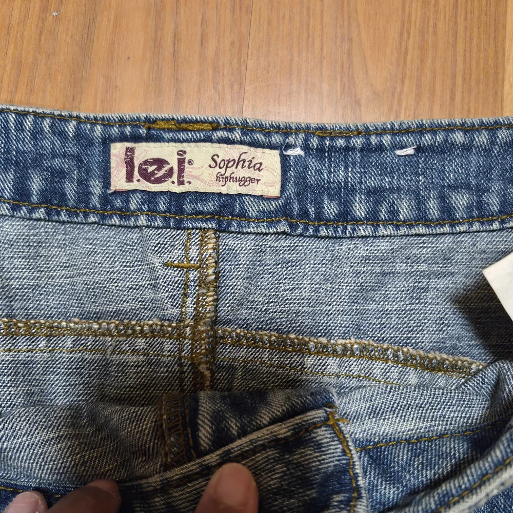 Denim A-Line Skirt with Frayed Hem - Picture 2 of 4